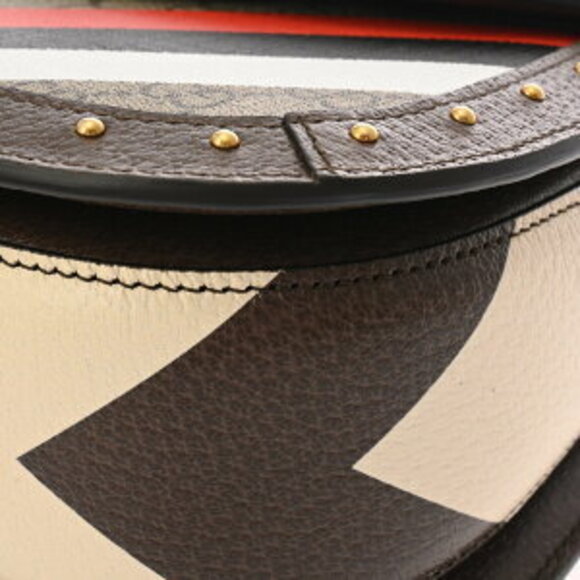 Gucci Handbag Bamboo Beige Ebony Brown GG Supreme Leather Bag - Picture 7 of 10